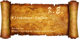 Kirnbauer Emőke névjegykártya